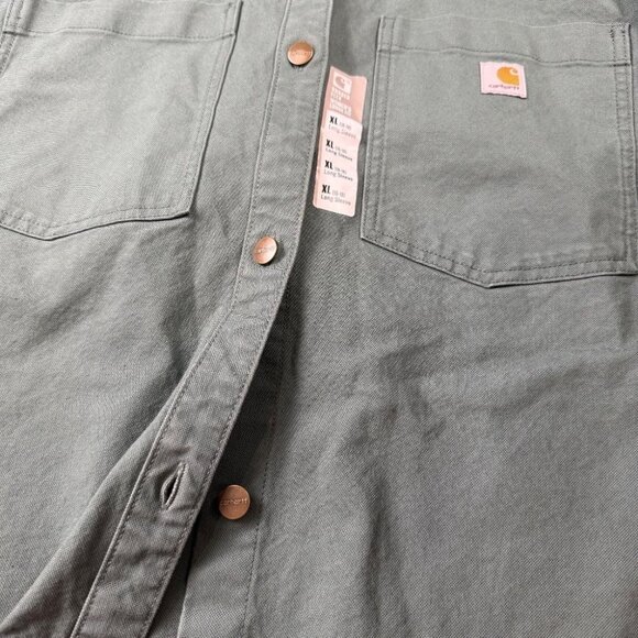 Carhartt Rugged Flex Women's Duck Canvas Overshirt Size XL NWT Green, OUtdoors - Picture 3 of 4